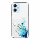 For Xiaomi Redmi Note 12 China Hollow Marble Pattern TPU Precise Hole Phone Protective Case(Blue) - 1