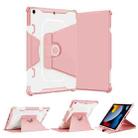 For iPad 10.2 2021 360 Degree Rotating Armored Smart Tablet Leather Case(Pink) - 1