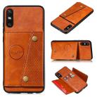 For Huawei Enjoy 10e PU + TPU Shockproof Magnetic Protective Case with Card Slots(Brown) - 1
