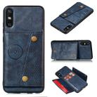 For Huawei Enjoy 10e PU + TPU Shockproof Magnetic Protective Case with Card Slots(Blue) - 1