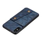 For Huawei Enjoy 10e PU + TPU Shockproof Magnetic Protective Case with Card Slots(Blue) - 3