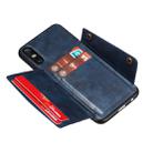 For Huawei Enjoy 10e PU + TPU Shockproof Magnetic Protective Case with Card Slots(Blue) - 5
