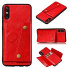 For Huawei Enjoy 10e PU + TPU Shockproof Magnetic Protective Case with Card Slots(Red) - 1