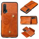 For Huawei Nova 6 PU + TPU Shockproof Magnetic Protective Case with Card Slots(Brown) - 1