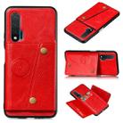 For Huawei Nova 6 PU + TPU Shockproof Magnetic Protective Case with Card Slots(Red) - 1