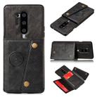 For OnePlus 8 Pro PU + TPU Shockproof Magnetic Protective Case with Card Slots(Black) - 1