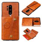 For OnePlus 8 Pro PU + TPU Shockproof Magnetic Protective Case with Card Slots(Brown) - 1