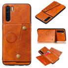 For OPPO A91 PU + TPU Shockproof Magnetic Protective Case with Card Slots(Brown) - 1
