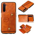 For OPPO Realme 6 Pro PU + TPU Shockproof Magnetic Protective Case with Card Slots(Brown) - 1