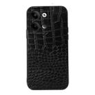 For OPPO Reno9 / Reno9 Pro Crocodile Texture Genuine Leather Phone Case(Black) - 1