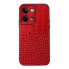 For OPPO Reno9 / Reno9 Pro Crocodile Texture Genuine Leather Phone Case(Red) - 1