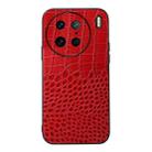 For vivo X90 Pro Crocodile Texture Genuine Leather Phone Case(Red) - 1