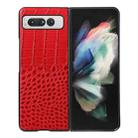 For Google Pixel Fold Crocodile Texture Genuine Leather Phone Case(Red) - 1