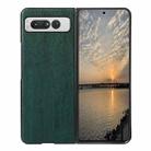 For Google Pixel Fold Wood Texture PU Phone Case(Green) - 1