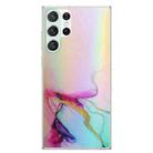 For Samsung Galaxy S23 Ultra 5G Laser Marble Pattern Clear TPU Protective Phone Case(Green) - 1