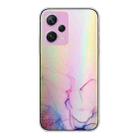 For Xiaomi Redmi Note 12 Pro+ China Laser Marble Pattern Clear TPU Protective Phone Case(Pink) - 1