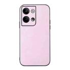 For OPPO Reno9 / Reno9 Pro Cowhide Texture PU Phone Case(Pink) - 1