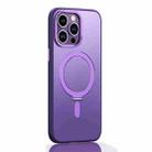 For iPhone 14 Pro Skin Feel MagSafe Shockproof Protective Phone Case with Holder(Purple) - 1