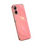 For Realme 10 4G XINLI Straight Edge 6D Electroplate TPU Phone Case(Hawthorn Red) - 1