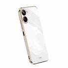 For Realme 10 4G XINLI Straight Edge 6D Electroplate TPU Phone Case(White) - 1