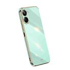For Realme 10 4G XINLI Straight Edge 6D Electroplate TPU Phone Case(Mint Green) - 1