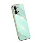 For OPPO Reno9 5G XINLI Straight Edge 6D Electroplate TPU Phone Case(Mint Green) - 1