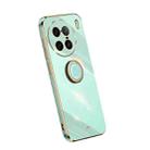 For vivo X90 Pro+ XINLI Straight Edge Electroplate TPU Phone Case with Ring(Mint Green) - 1