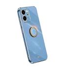 For Honor 80 SE 5G XINLI Straight Edge Electroplate TPU Phone Case with Ring(Celestial Blue) - 1