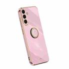 For Samsung Galaxy A54 5G XINLI Straight Edge Electroplate TPU Phone Case with Ring(Cherry Purple) - 1