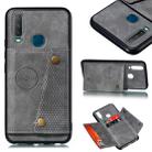 For Huawei Y7p 2020 PU + TPU Shockproof Magnetic Protective Case with Card Slots(Grey) - 1