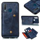 For Huawei Y7p 2020 PU + TPU Shockproof Magnetic Protective Case with Card Slots(Blue) - 1