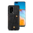 For Huawei P40 Pro+ PU + TPU Shockproof Magnetic Protective Case with Card Slots(Black) - 2