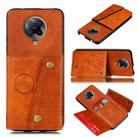 For Xiaomi Redmi K30 Pro PU + TPU Shockproof Magnetic Protective Case with Card Slots(Brown) - 1