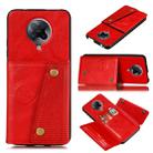 For Xiaomi Redmi K30 Pro PU + TPU Shockproof Magnetic Protective Case with Card Slots(Red) - 1
