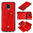 For Xiaomi Redmi Note 9 Pro PU + TPU Shockproof Magnetic Protective Case with Card Slots(Red) - 1