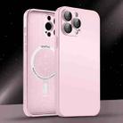 For iPhone 13 Pro Max AG Glass MagSafe Magnetic Phone Case(Pink) - 1