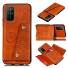 For Huawei RY30S PU + TPU Shockproof Magnetic Protective Case with Card Slots(Brown) - 1