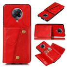 For Vivo S6 PU + TPU Shockproof Magnetic Protective Case with Card Slots(Red) - 1