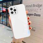 For iPhone 12 Solid Color Tempered Glass Phone Case(White) - 1