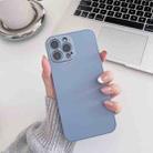 For iPhone 14 Pro Max Skin Frosted Tempered Glass Phone Case(Lake Blue) - 1