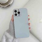 For iPhone 14 Skin Frosted Tempered Glass Phone Case(Light Blue) - 1