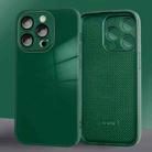 For iPhone 14 Pro Max 9D Tempered Glass Phone Case(Dark Green) - 1