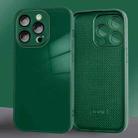 For iPhone 14 9D Tempered Glass Phone Case(Dark Green) - 1
