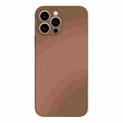 For iPhone 14 Plus AG Frosted Tempered Glass Phone Case(Brown Gold) - 1