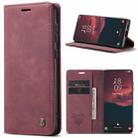 For Samsung Galaxy S23 5G CaseMe 013 Multifunctional Horizontal Flip Leather Phone Case(Wine Red) - 1