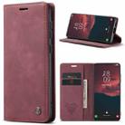 For Samsung Galaxy S23+ 5G CaseMe 013 Multifunctional Horizontal Flip Leather Phone Case(Wine Red) - 1