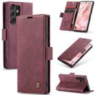 For Samsung Galaxy S23 Ultra 5G CaseMe 013 Multifunctional Horizontal Flip Leather Phone Case(Wine Red) - 1