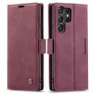 For Samsung Galaxy S23 Ultra 5G CaseMe 013 Multifunctional Horizontal Flip Leather Phone Case(Wine Red) - 2