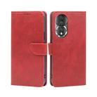 For Honor 80 Calf Texture Buckle Flip Leather Phone Case(Red) - 1