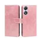 For OPPO A58 5G Calf Texture Buckle Flip Leather Phone Case(Rose Gold) - 1